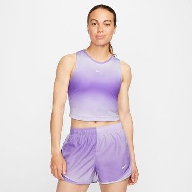  Nike Dri-Fit Swoosh Print Crop Tank Kadın Mor Kolsuz T-Shirt