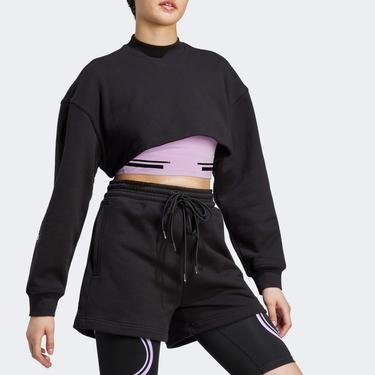  adidas by STELLA McCARTNEY Truecasuals Cropped Kadın Siyah Sweatshirt