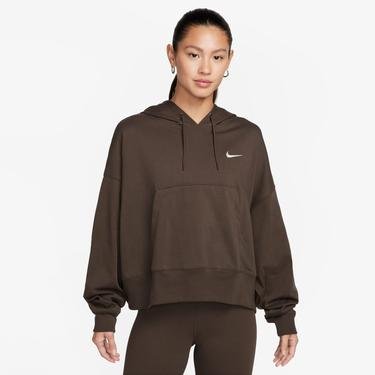  Nike Sportswear Jersey Oversize Pullover Hoodie Kadın Kahverengi Sweatshirt