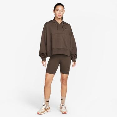  Nike Sportswear Jersey Oversize Pullover Hoodie Kadın Kahverengi Sweatshirt