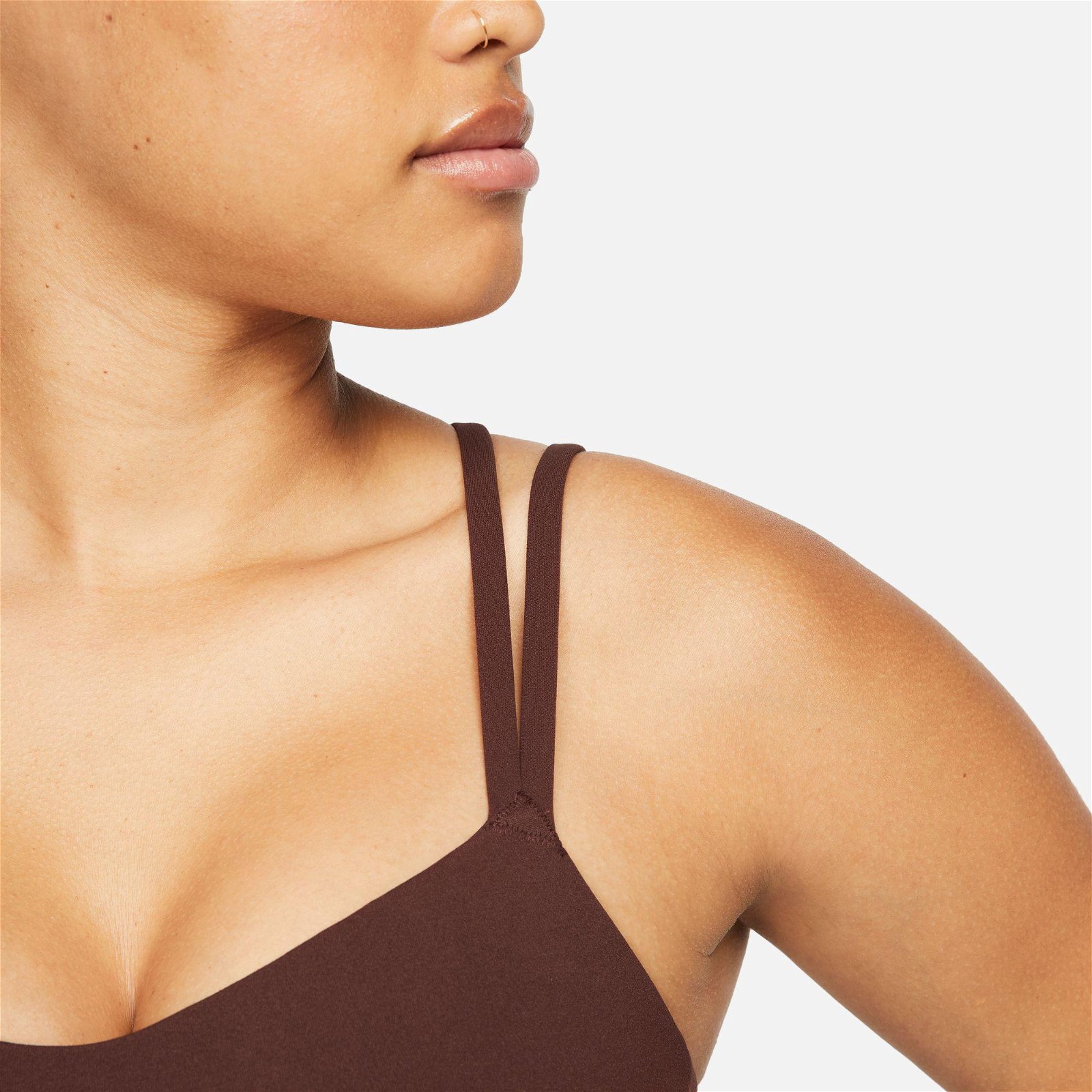 Nike Dri-FIT Alate Trace Kadın Kahverengi Bra