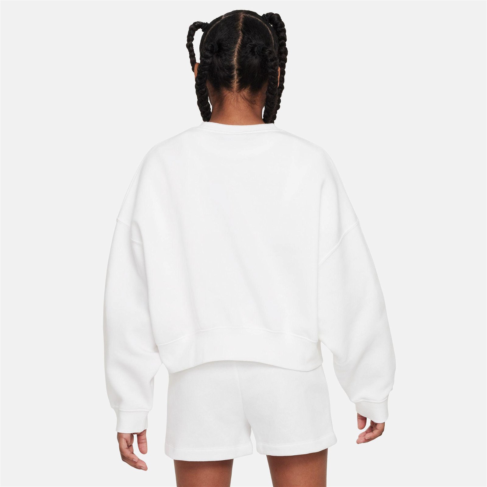 Nike Sportswear Trend Fleece Crew Print Çocuk Beyaz Sweatshirt