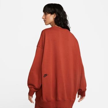  Nike Sportswear Fit Oversize Fleece Crew Kadın Kiremit Rengi Sweatshirt