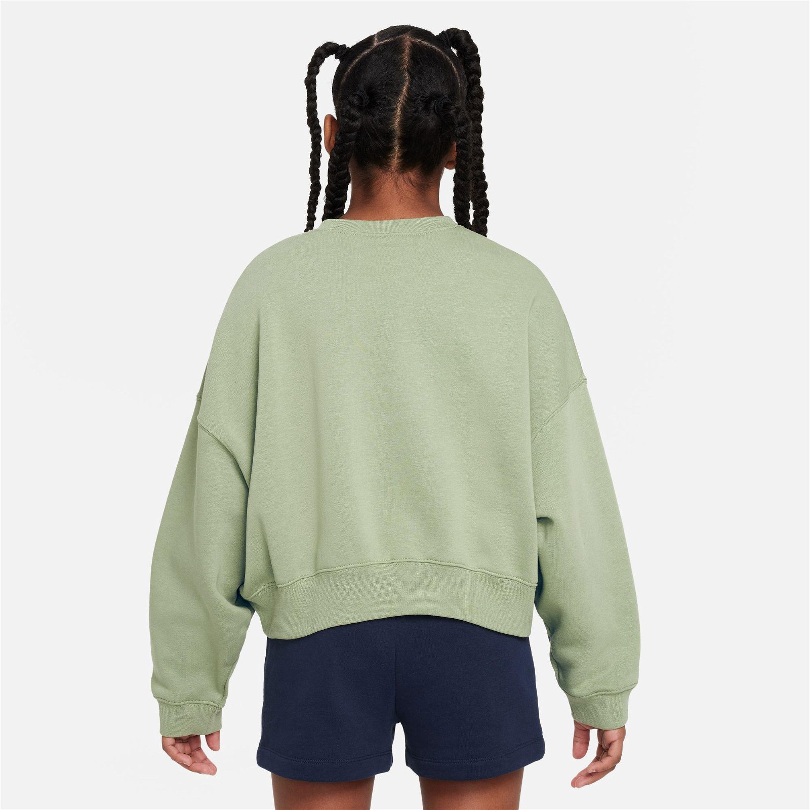 Nike Sportswear Trend Fleece Crew Print Çocuk Yeşil Sweatshirt