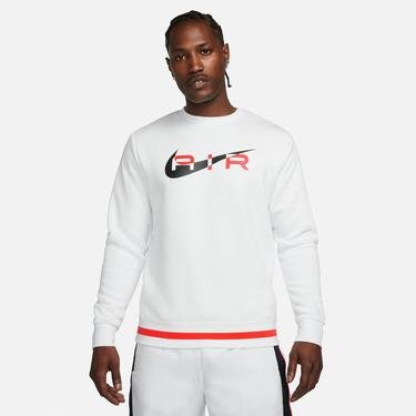  Nike Sportswear Swoosh Air Crew Fleece Erkek Beyaz Sweatshirt
