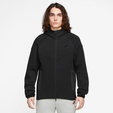  Nike Tech Fleece Full Zip Windrunner Hoodie Erkek Siyah Sweatshirt