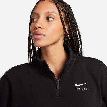  Nike Sportswear Air Fleece Top Kadın Siyah Uzun Kollu T-Shirt