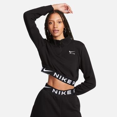  Nike Sportswear Air Fleece Top Kadın Siyah Uzun Kollu T-Shirt