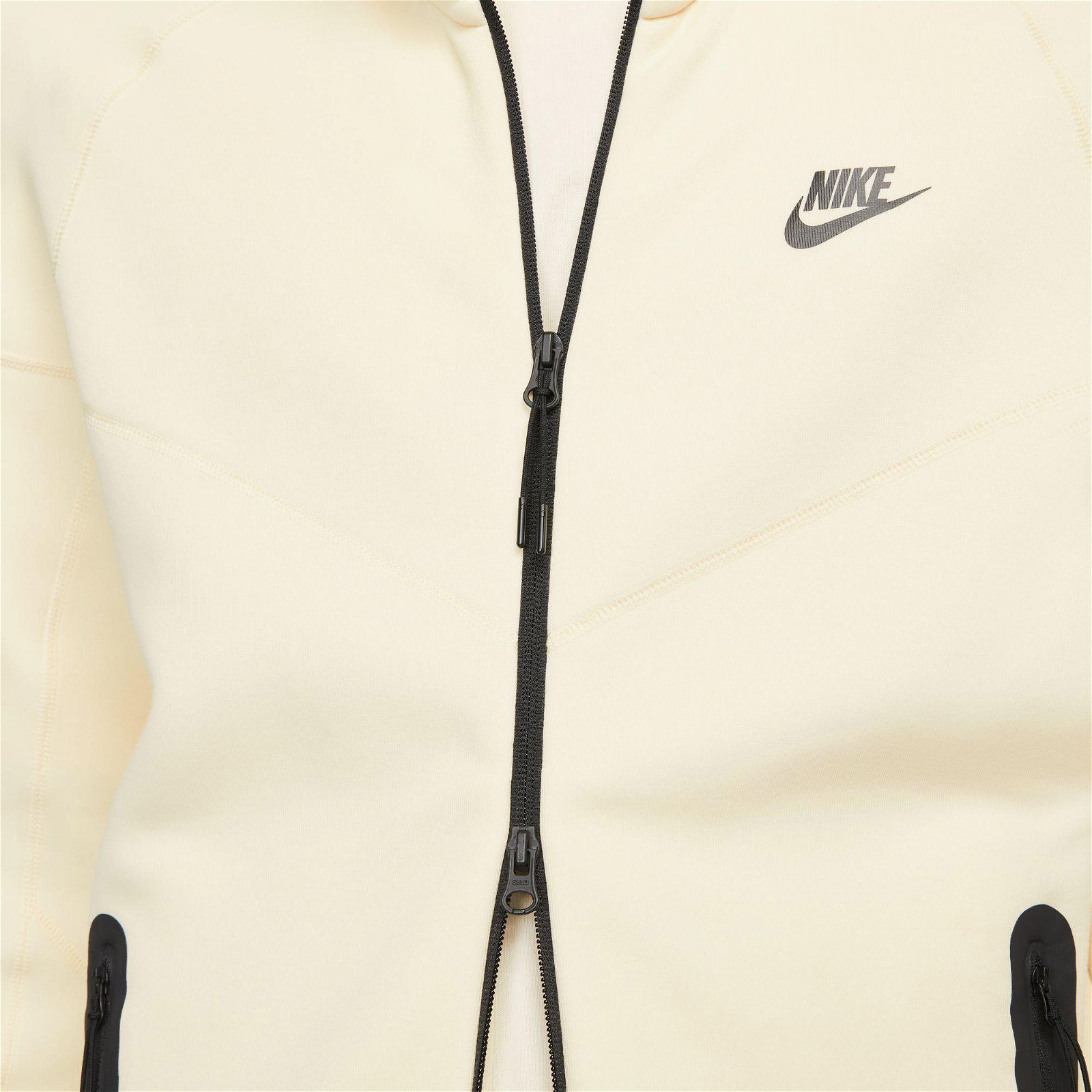 Nike Tech Fleece Full Zip Windrunner Hoodie Erkek Krem Sweatshirt