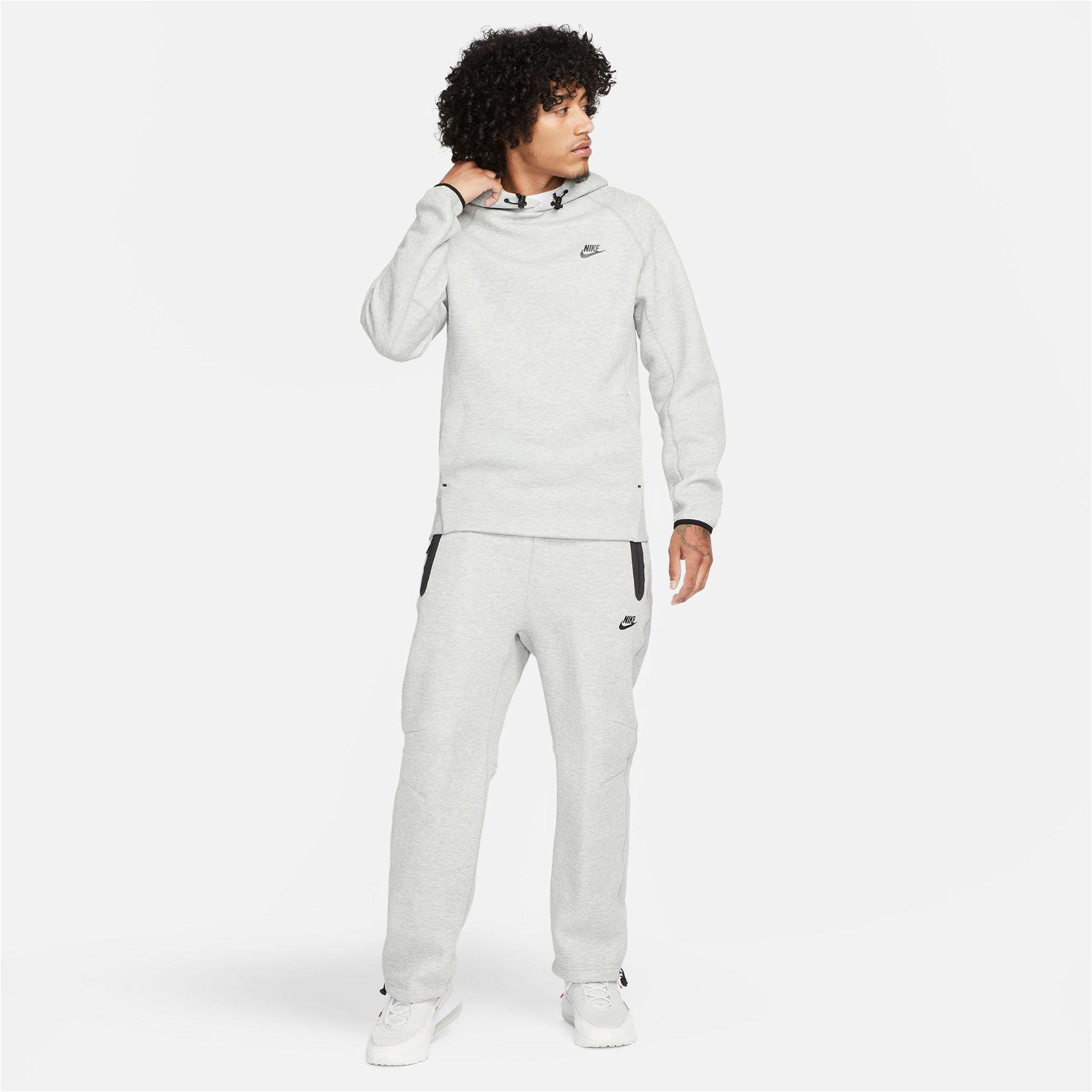 Nike Tech Fleece Pullover Hoodie Erkek Gri Sweatshirt