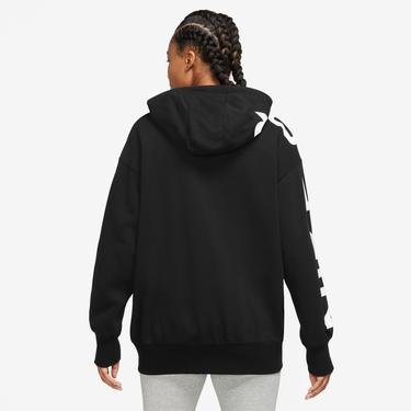  Nike Sportswear Air Fleece Oversize Full Zip Hooded Kadın Siyah Sweatshirt