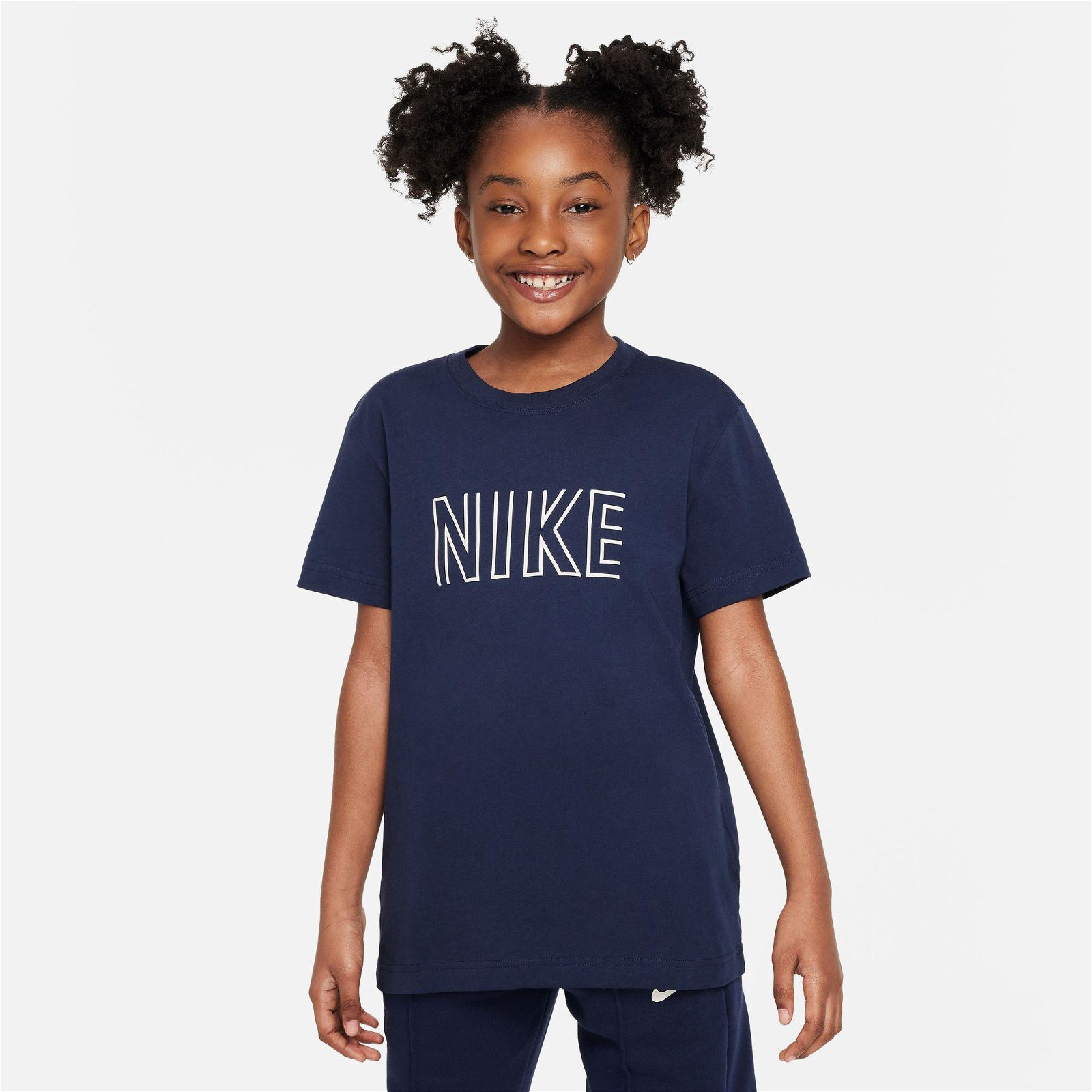 Nike Sportswear Brief Print Çocuk Mavi T-Shirt