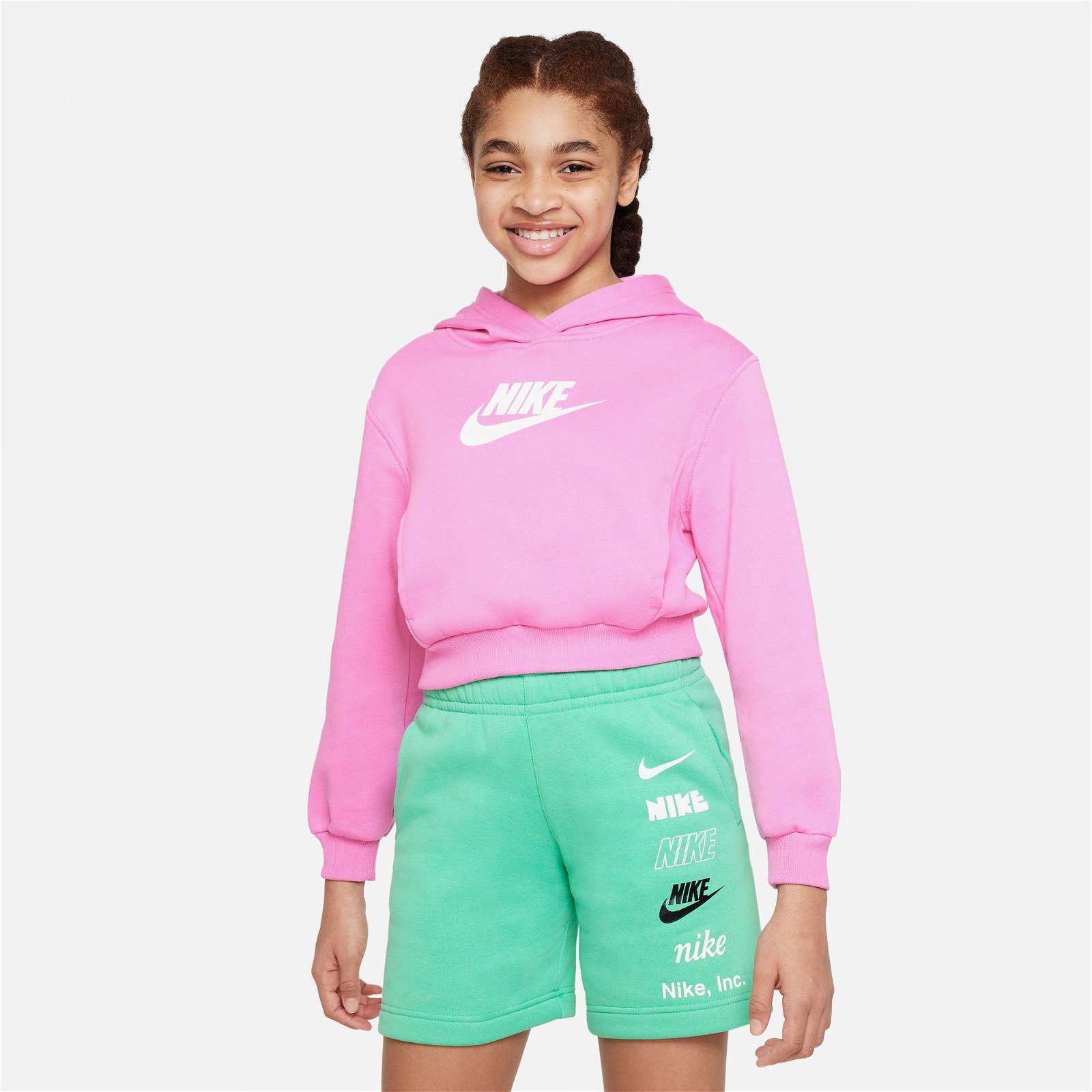 Nike Sportswear Club Fleece Crp Hoody Çocuk Pembe Sweatshirt
