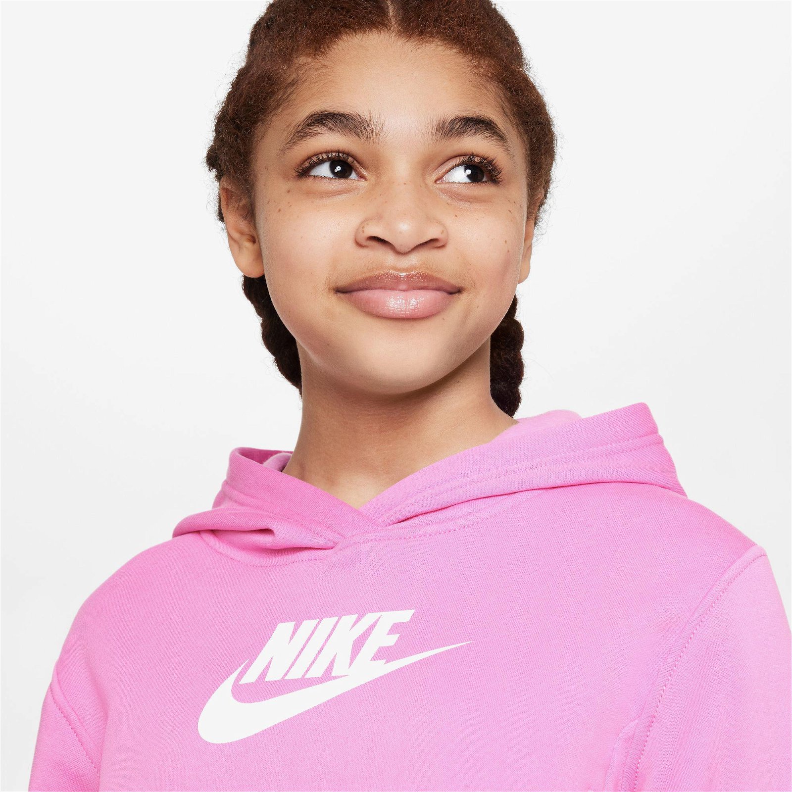 Nike Sportswear Club Fleece Crp Hoody Çocuk Pembe Sweatshirt