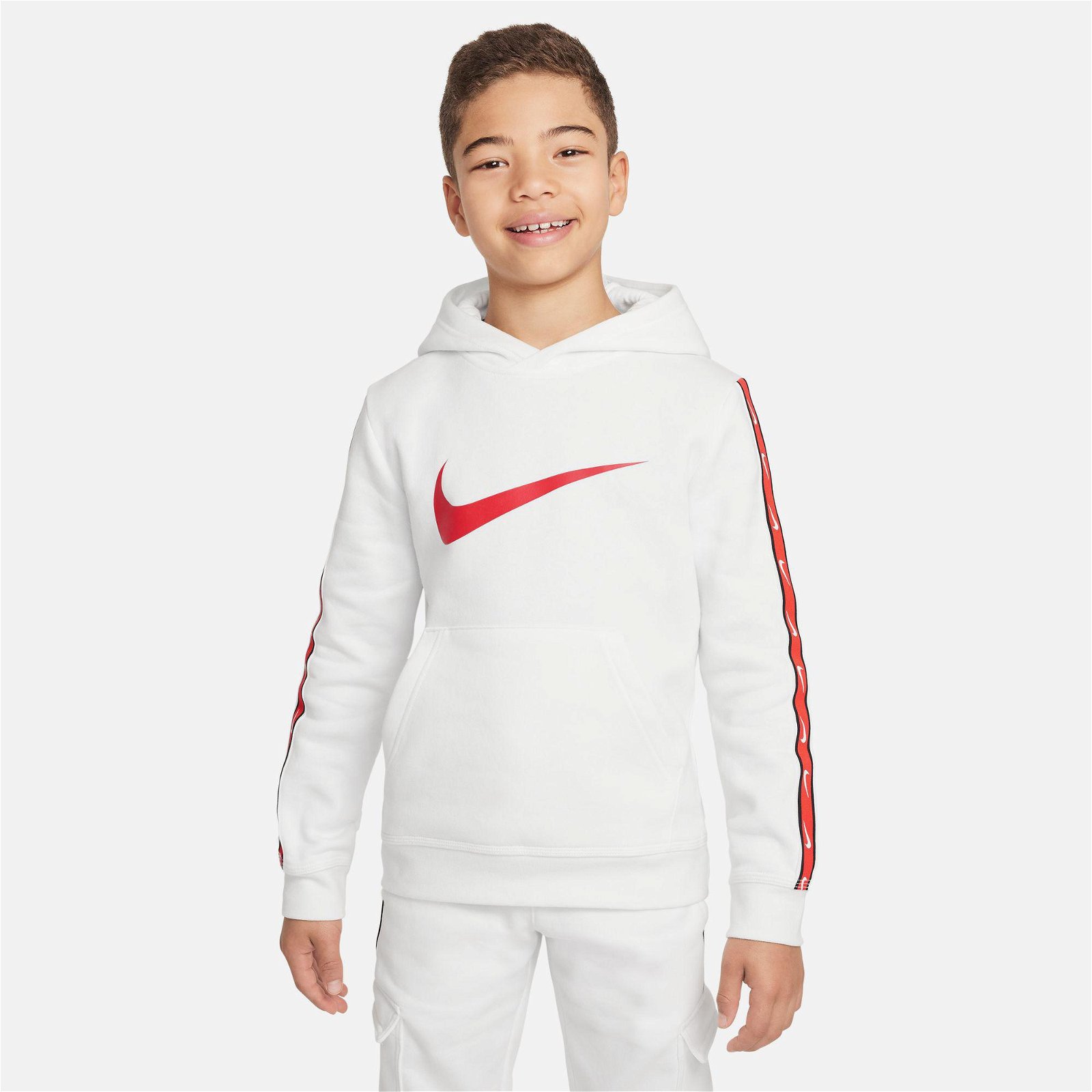 Nike Sportswear Repeat Sw Fleece Pullover Hood Bb Çocuk Beyaz Sweatshirt