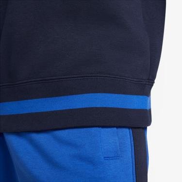  Nike Sportswear Swoosh Air Crew Fleece Erkek Mavi Uzun Kollu T-Shirt