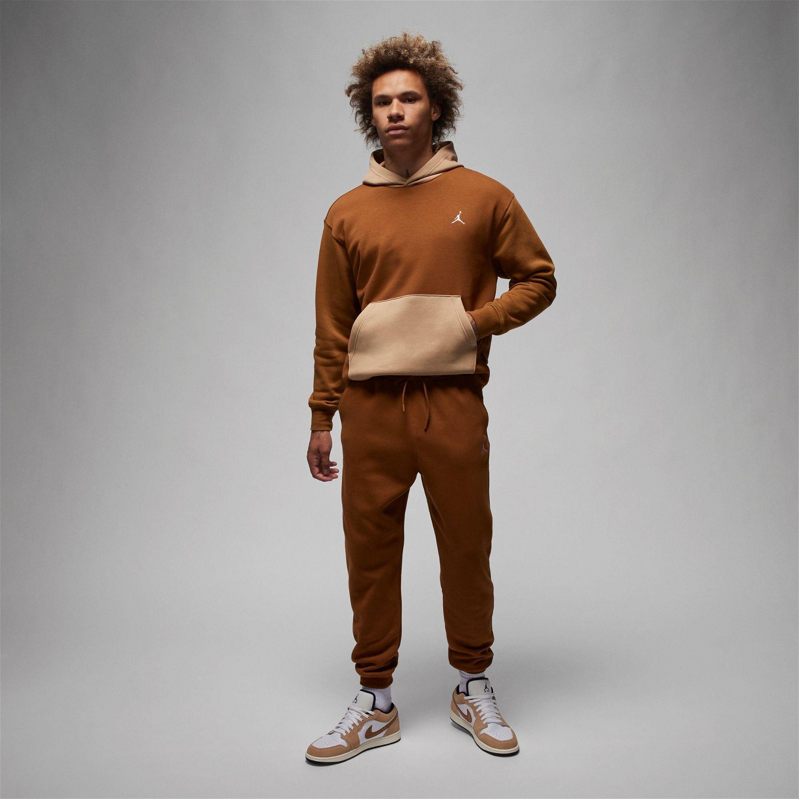 Jordan Essential Fleece Pullover Erkek Kahverengi Sweatshirt