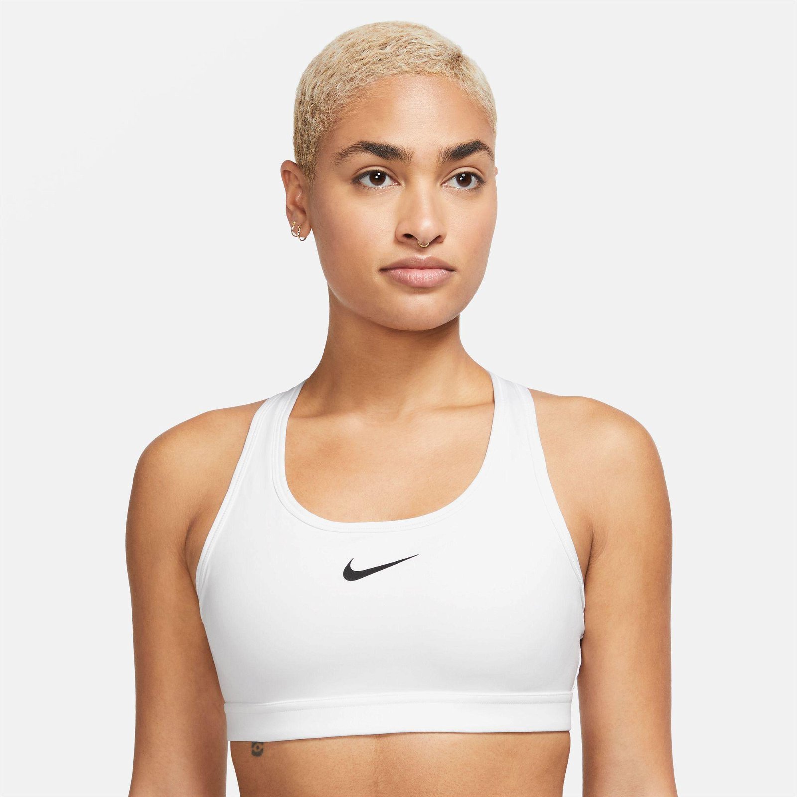 Nike Swoosh Med Sport Kadın Beyaz Bra