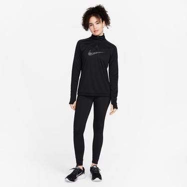 Nike Dri-FIT Swoosh Pacer Kadın Siyah Uzun Kollu T-Shirt