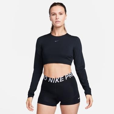  Nike Pro Dri-FIT Crop Ls Femme Kadın Siyah Uzun Kollu T-Shirt
