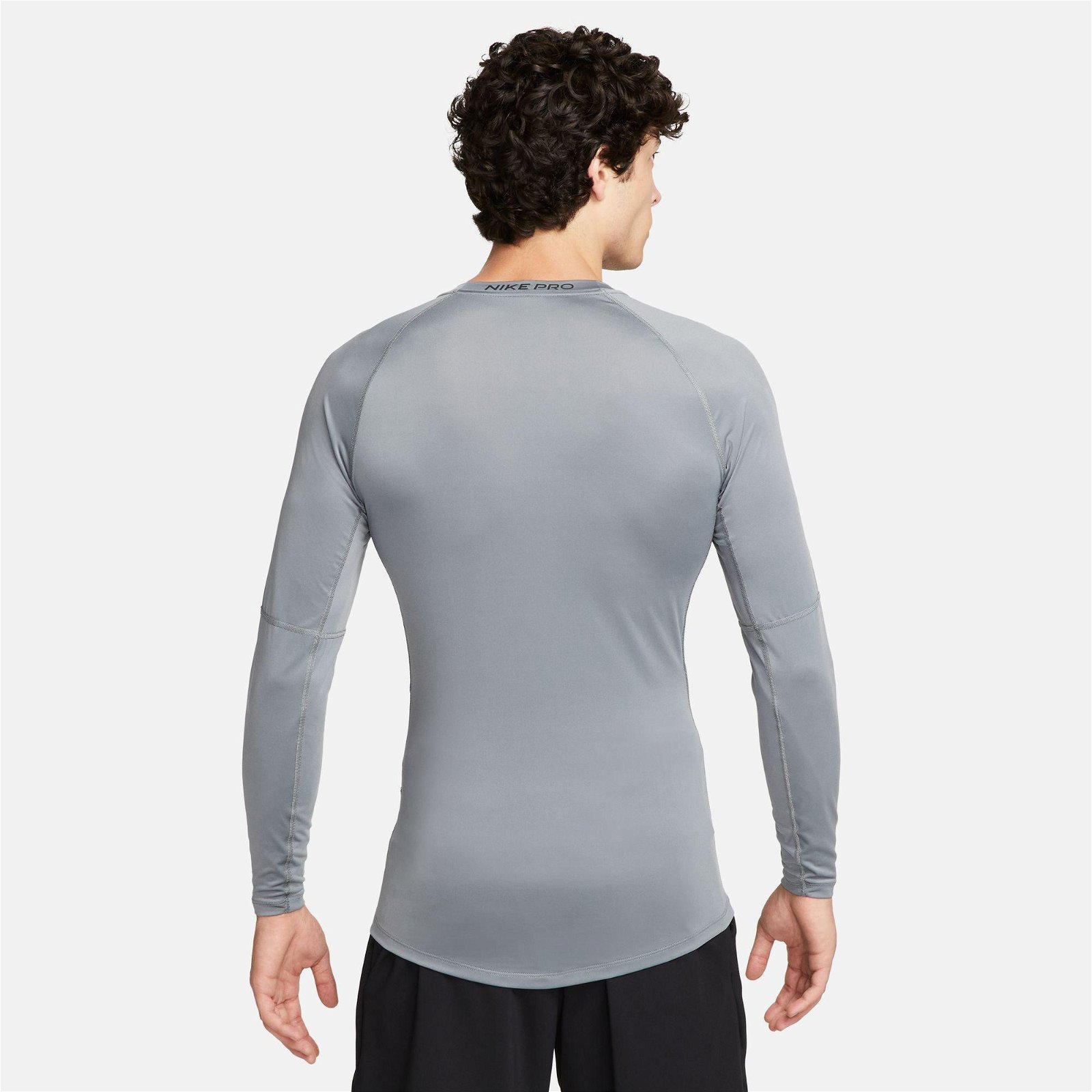 Nike Pro Dri-FIT Top Erkek Gri Uzun Kollu T-Shirt