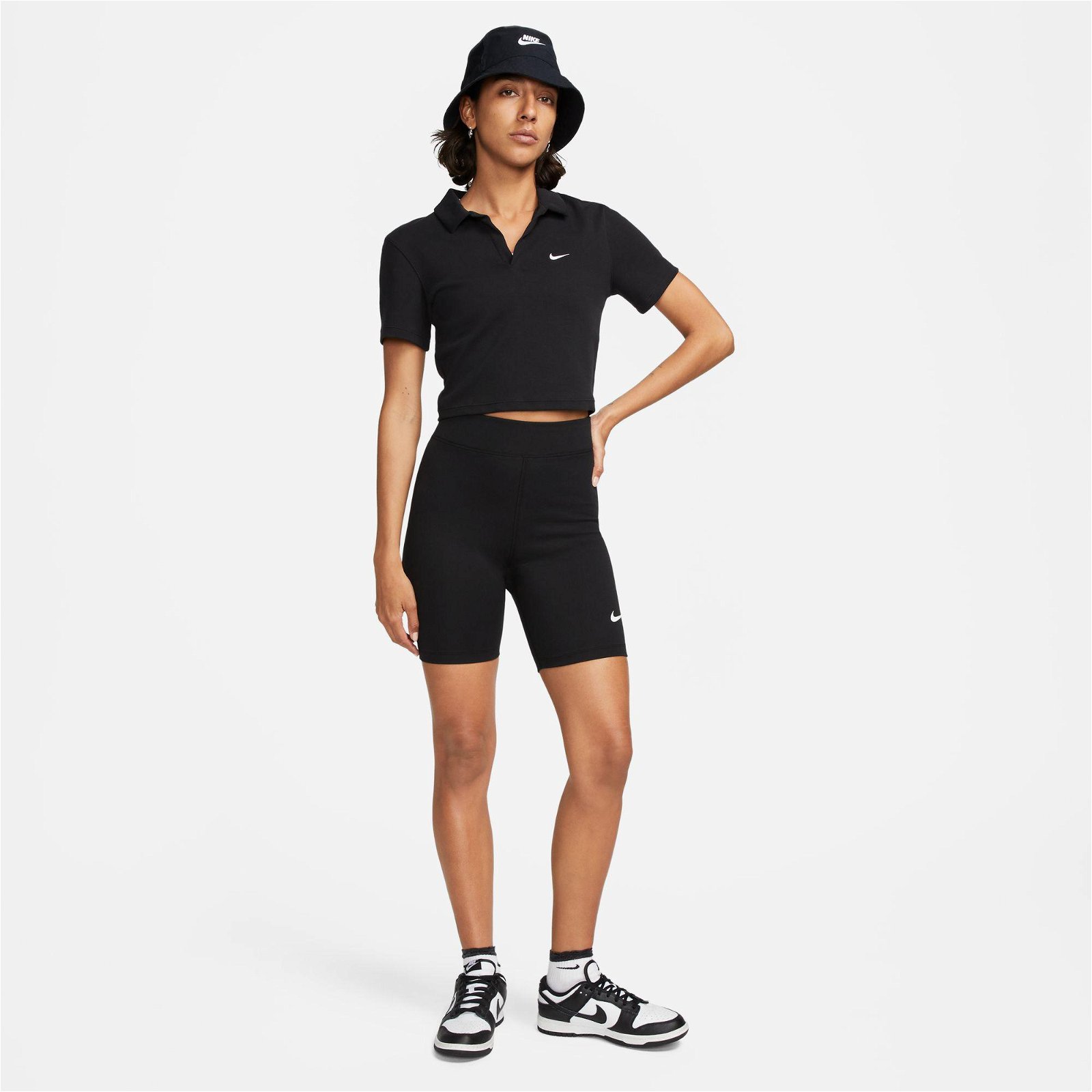 Nike Sportswear Classic High Rise 20 cm Short Kadın Siyah Tayt