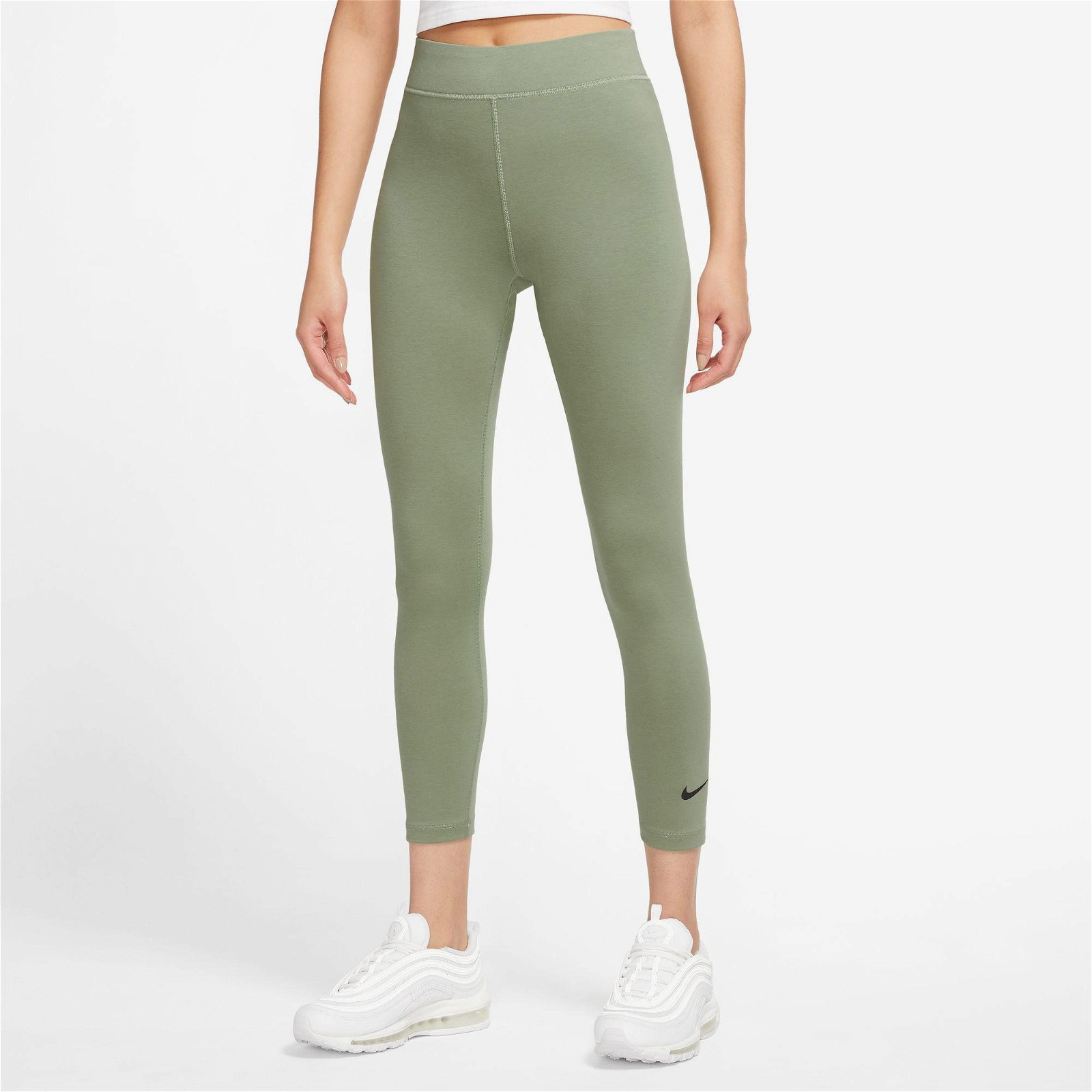 Nike Sportswear Classic High Rise 7/8 Kadın Yeşil Tayt