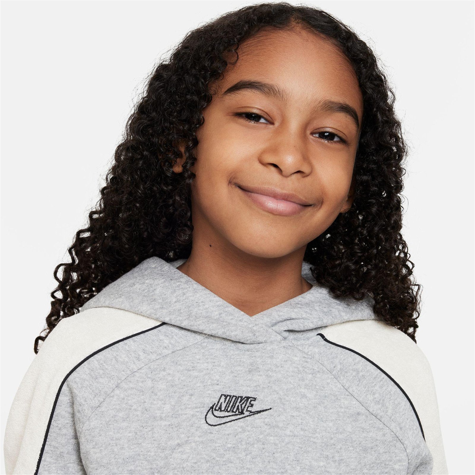 Nike Sportswear Amplify Pullover Hoodie Çocuk Gri Sweatshirt