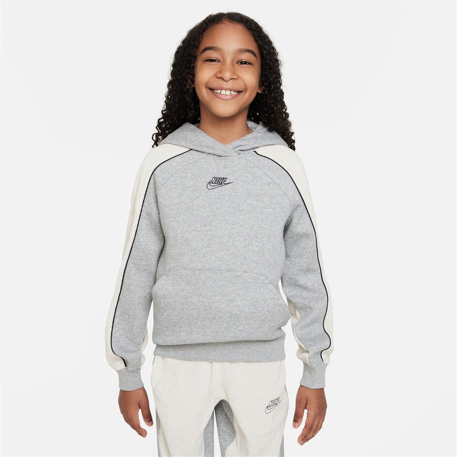 Nike Sportswear Amplify Pullover Hoodie Çocuk Gri Sweatshirt