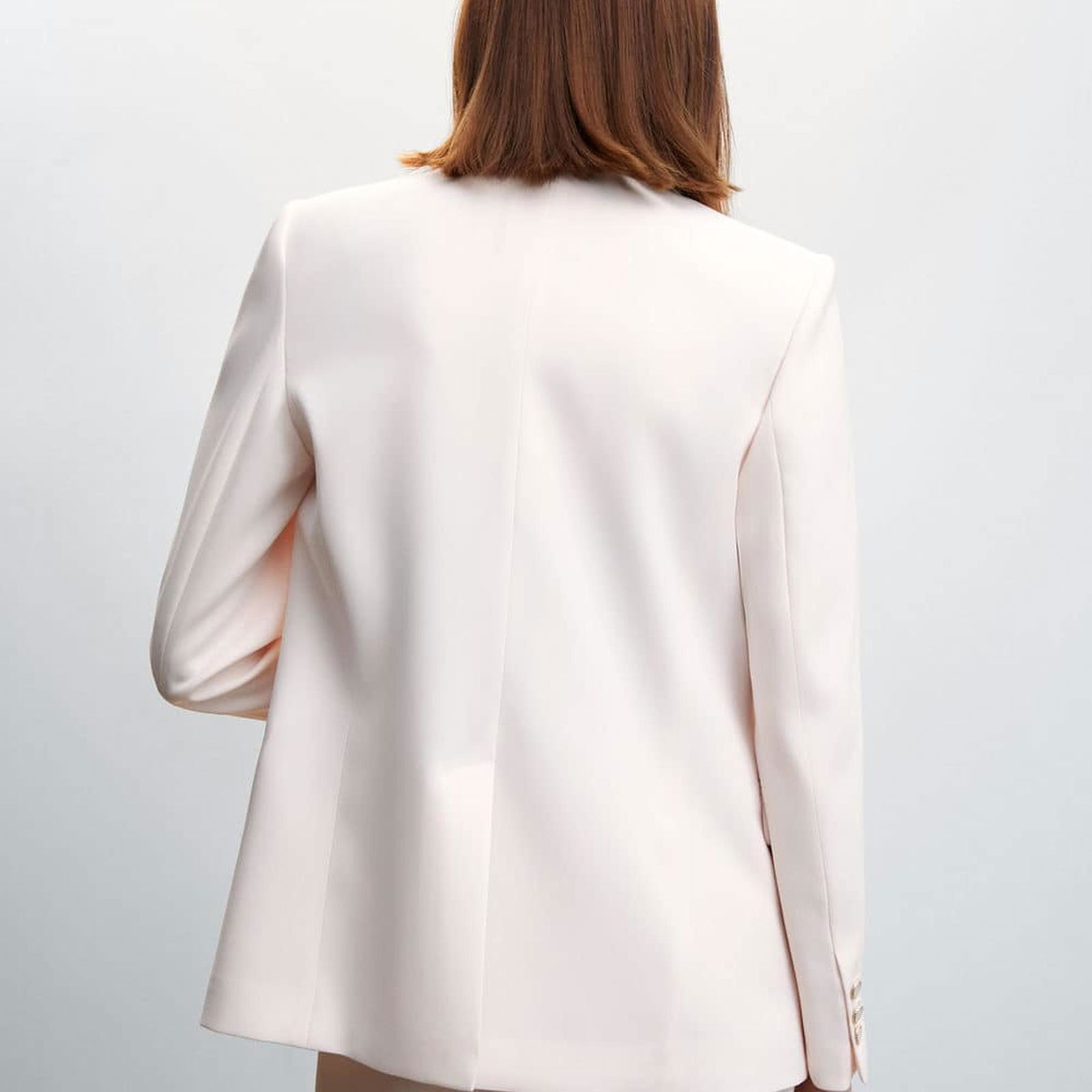 Mango Kadın Düğmeli Kumaş Blazer Ceket Ten Rengi