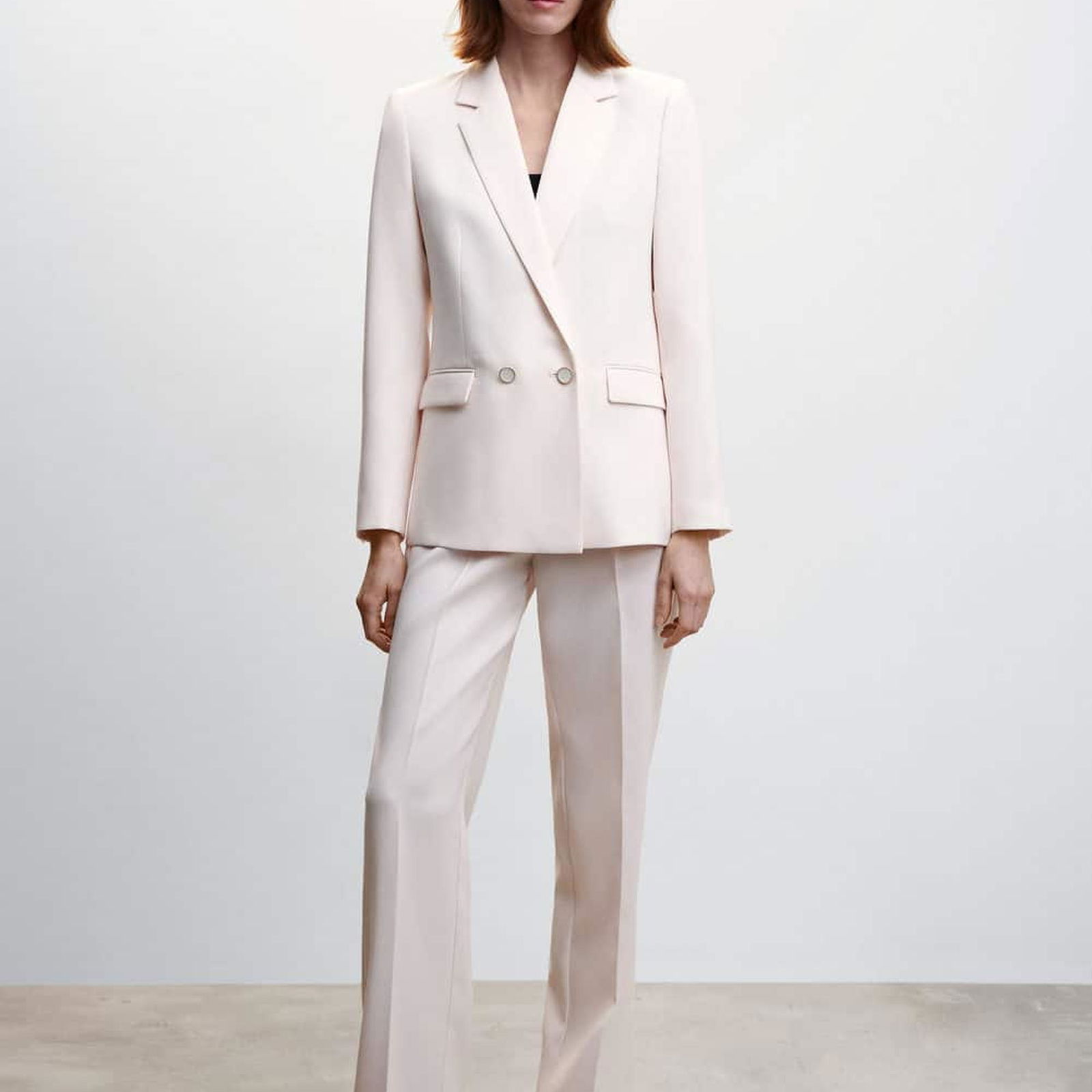 Mango Kadın Düğmeli Kumaş Blazer Ceket Ten Rengi