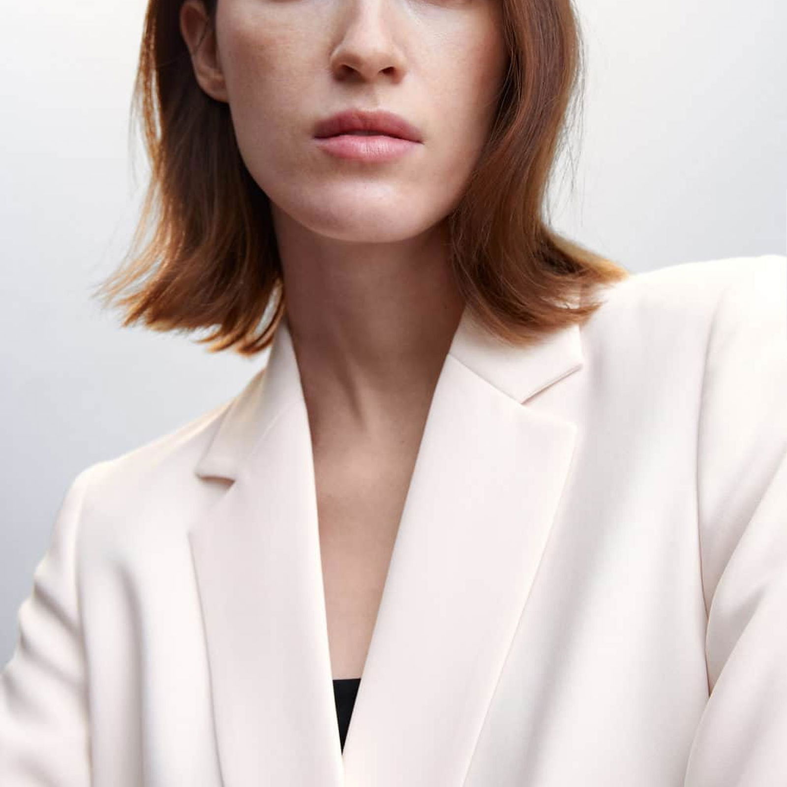 Mango Kadın Düğmeli Kumaş Blazer Ceket Ten Rengi