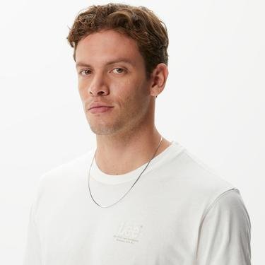  Lee Uzun Kollu Erkek Beyaz T-Shirt