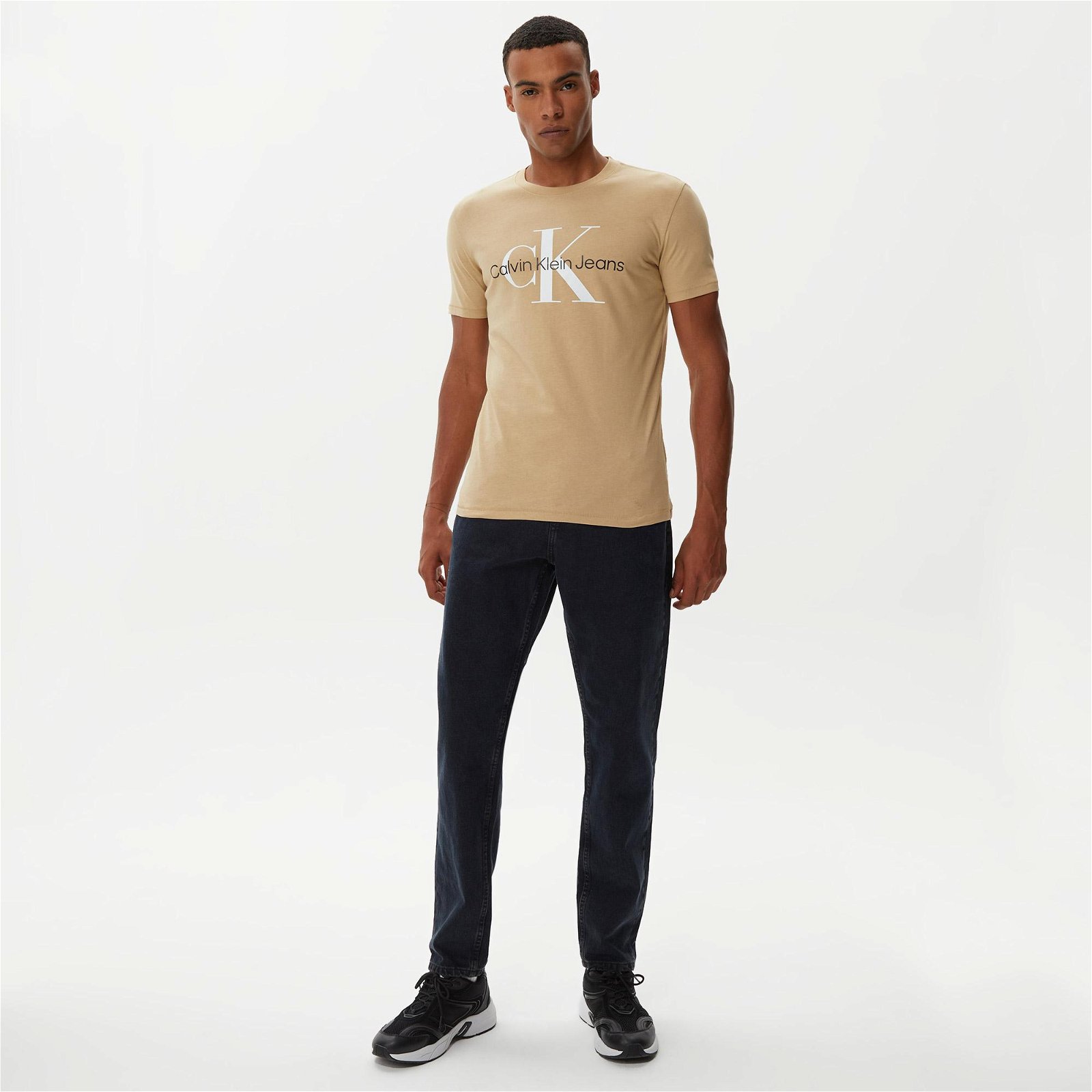 Calvin Klein Seasonal Monologo Bej Erkek T-Shirt
