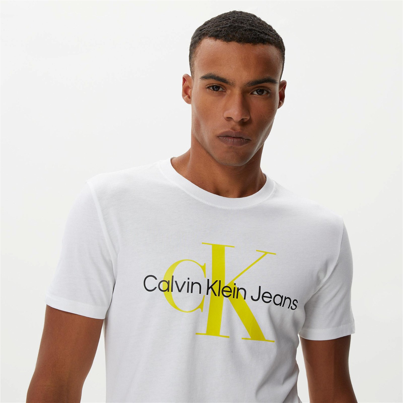 Calvin Klein Seasonal Monologo Beyaz Erkek T-Shirt