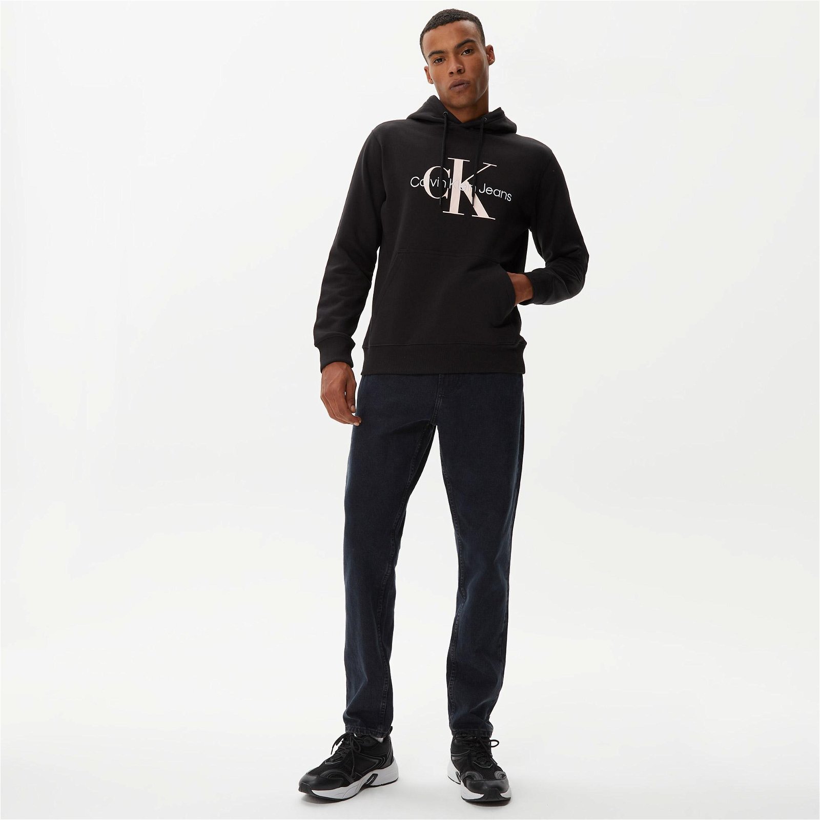 Calvin Klein Seasonal Monologo Regular Siyah Erkek Sweatshirt