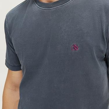  Scotch & Soda Garment Dye Logo Erkek Antrasit T-Shirt