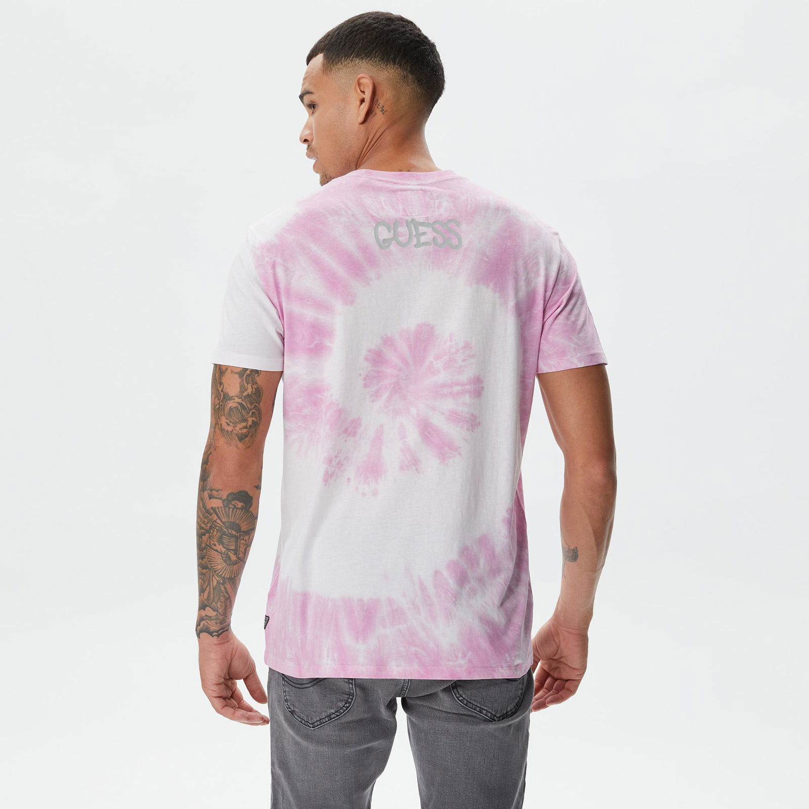 Guess Police Love Balloon Erkek Pembe T-Shirt