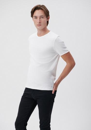  Mavi Beyaz Basic Tişört Slim Fit / Dar Kesim 063747-620