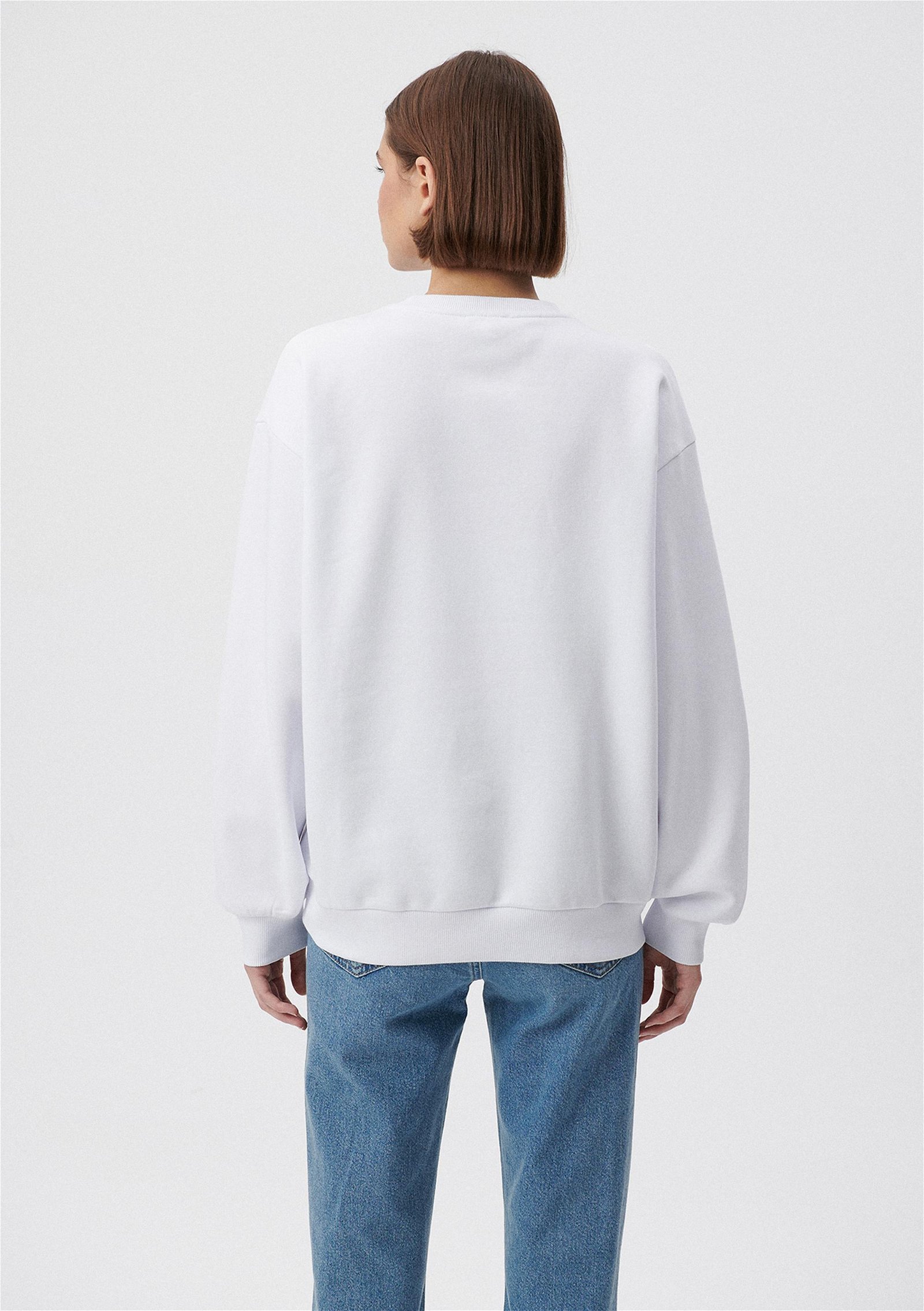 Mavi Miav Baskılı Beyaz Sweatshirt 1610964-620