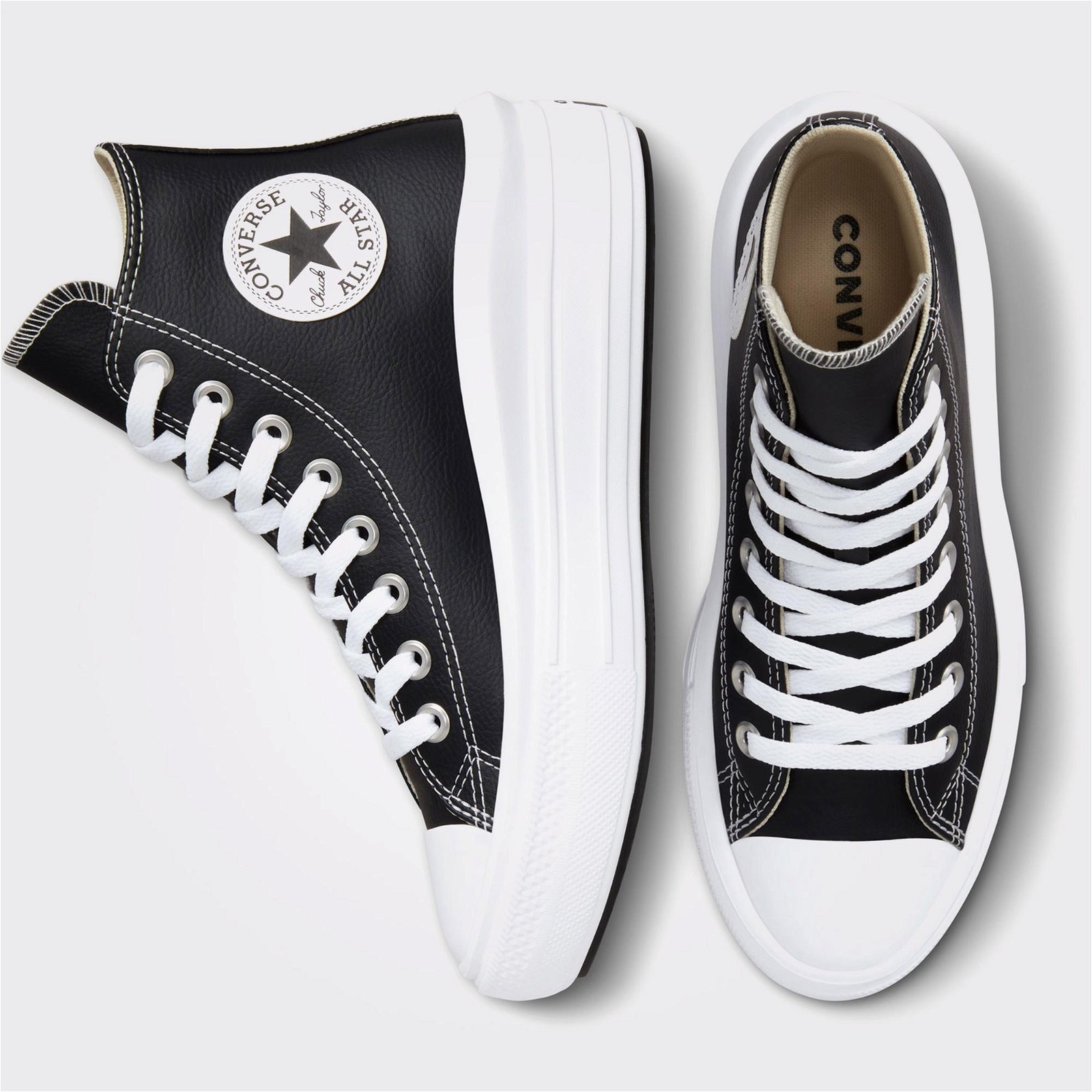 Converse Chuck Taylor All Star Move Platform Foundational Leather Unisex Siyah Sneaker