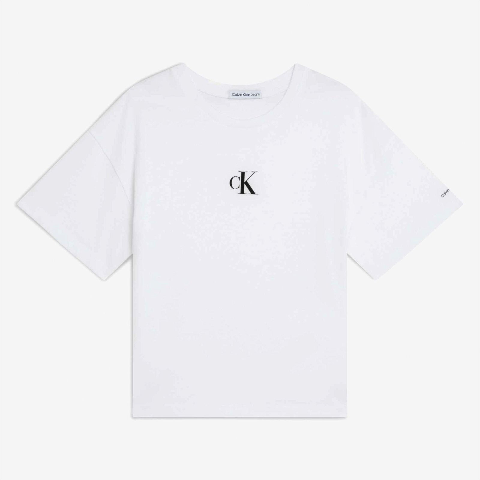 Calvin Klein Logo Boxy Beyaz Çocuk T-Shirt