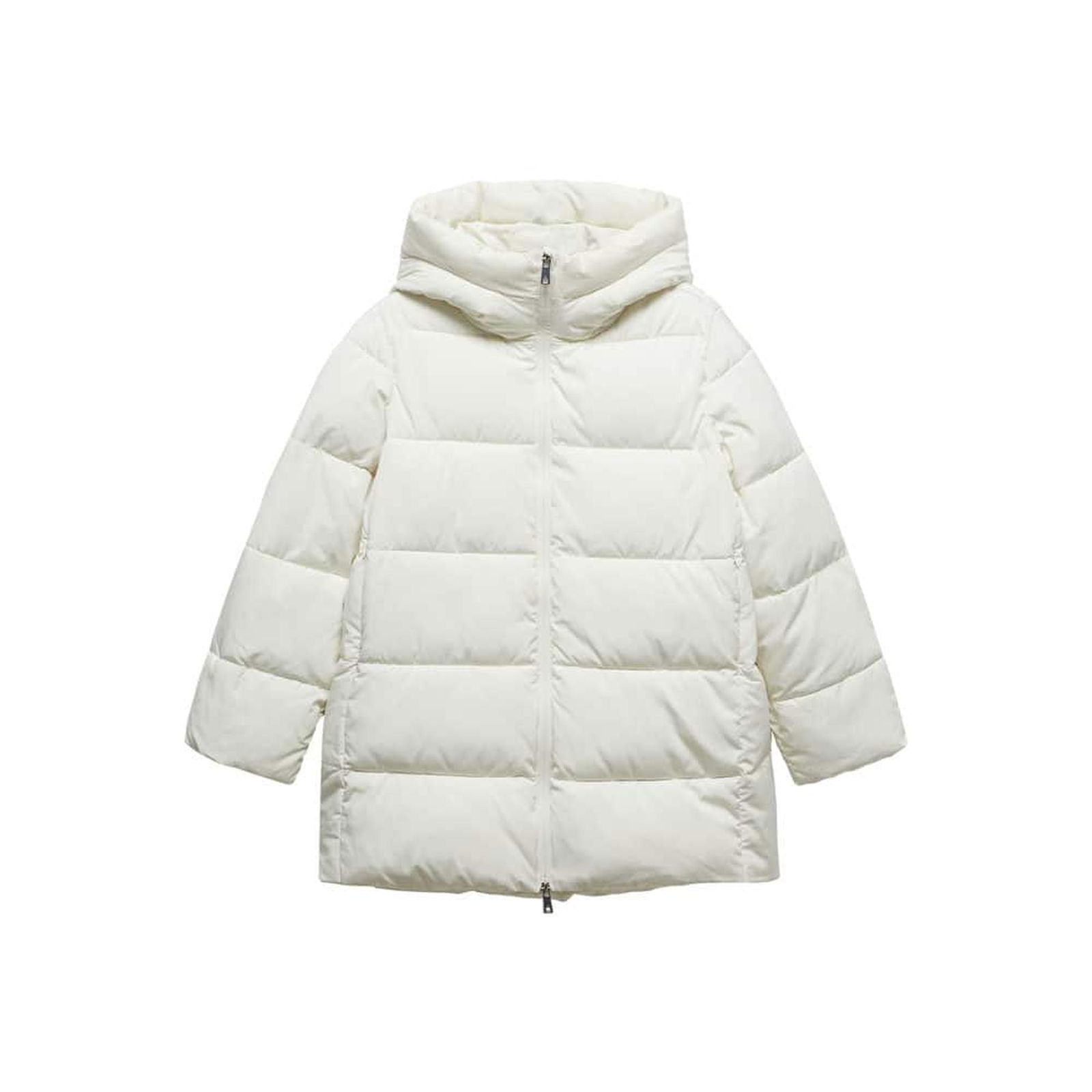 Mango Kadın Kapüşonlu Kapitone Anorak Kırık Beyaz