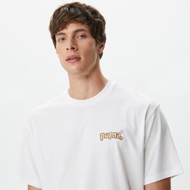  Puma X 8enjamin Graphic Erkek Beyaz T-Shirt