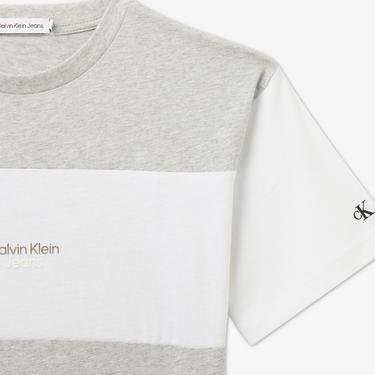  Calvin Klein Color Block Gri Çocuk T-Shirt