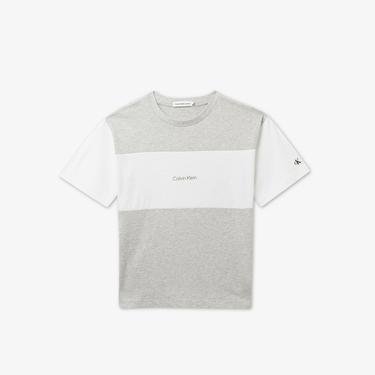  Calvin Klein Color Block Gri Çocuk T-Shirt