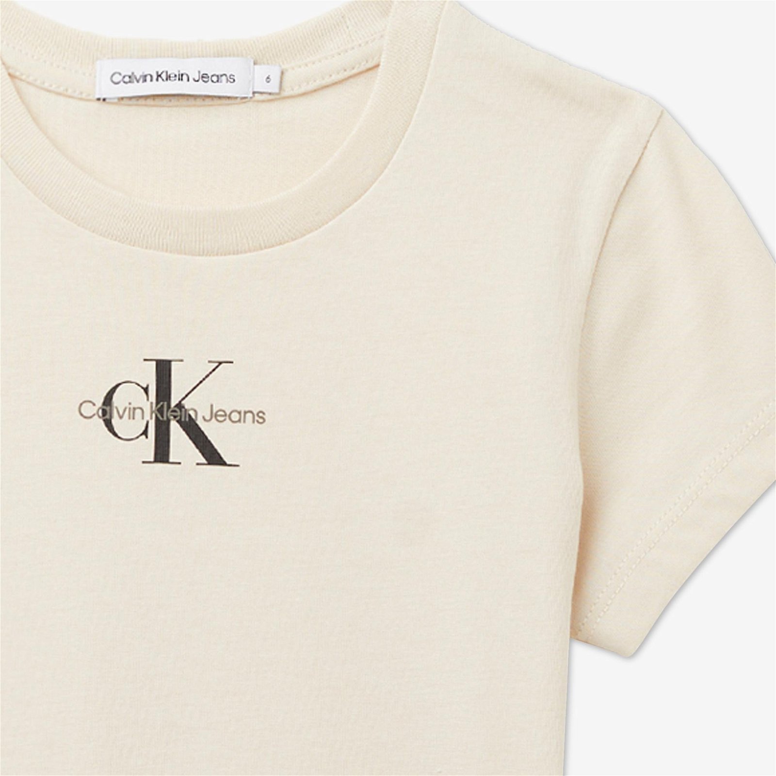 Calvin Klein Micro Monogram Krem Rengi Çocuk Sweatshirt