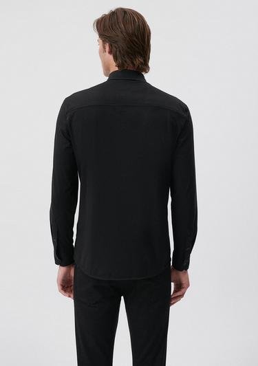  Mavi Kareli Siyah Gömlek Fitted / Vücuda Oturan Kesim 0210812-900