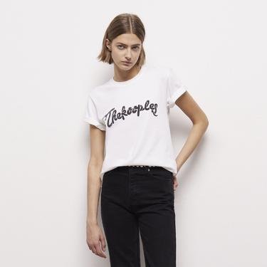  The Kooples Kadın Baskılı Beyaz T-Shirt