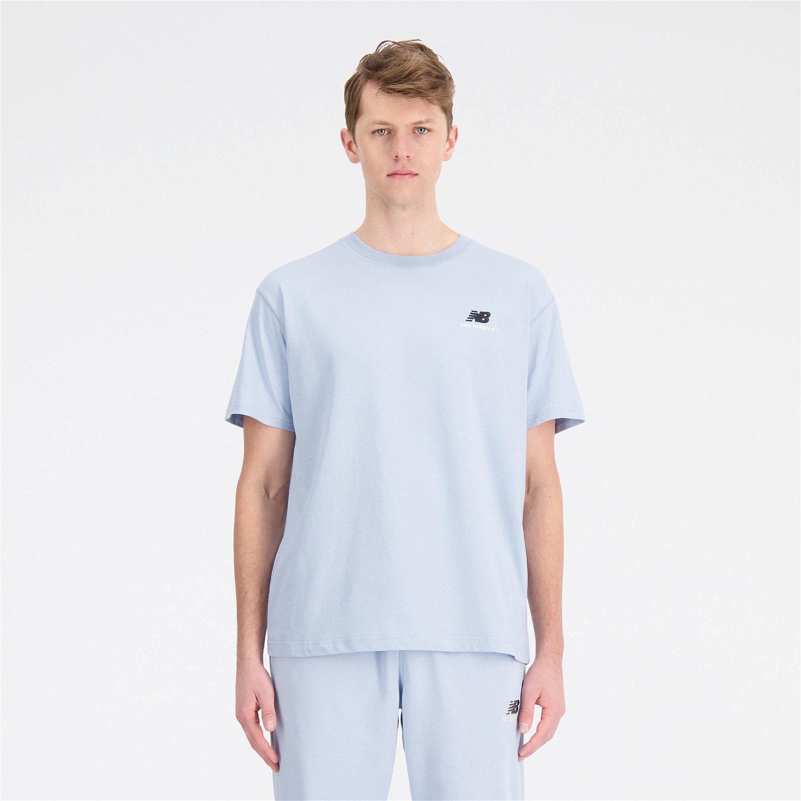 New Balance Uni-ssentials Cotton Unisex Mavi T-Shirt
